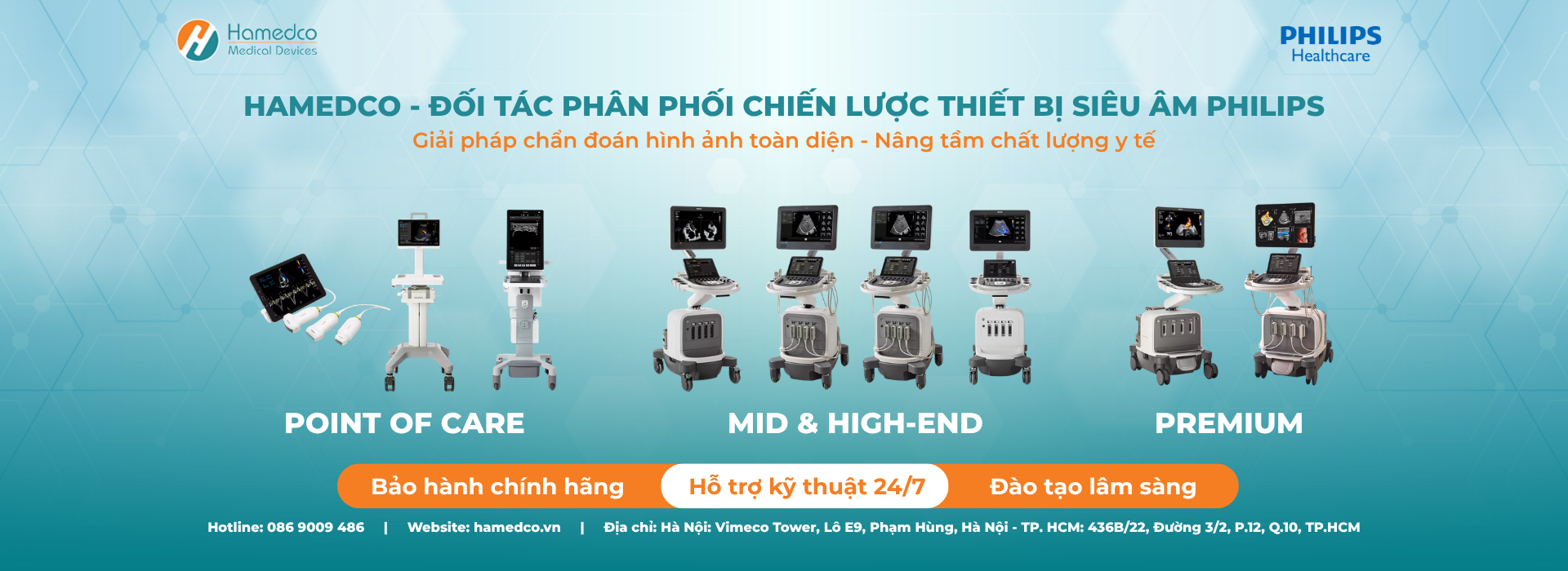 HAMEDCO - Đối tác phân phối chiến lược thiết bị siêu âm Philips